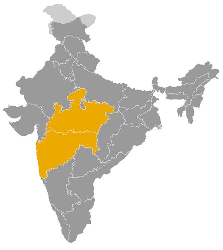 India • |0450/0625| • Kalachuris of Mahishmati dynasty: map